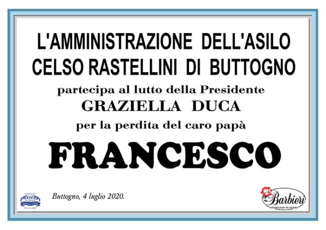 ringraziamenti ANN PART Francesco