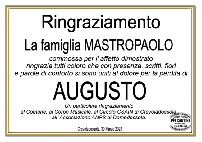 ringraziamenti MASTROPAOLO