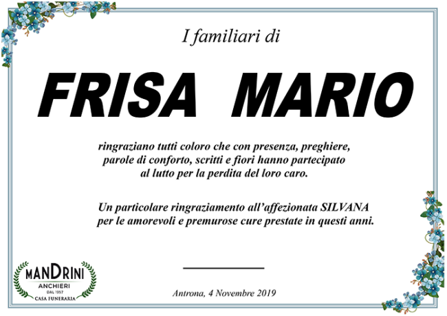 ringraziamenti ok FRISA MARIO