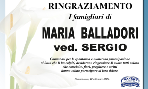 ringraziamento Balladori Maria