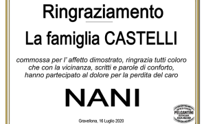 ringraziamento CASTELLI