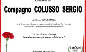 ringraziamento COLUSSO SERGIO