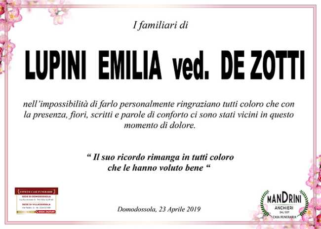 ringraziamento lupini emilia