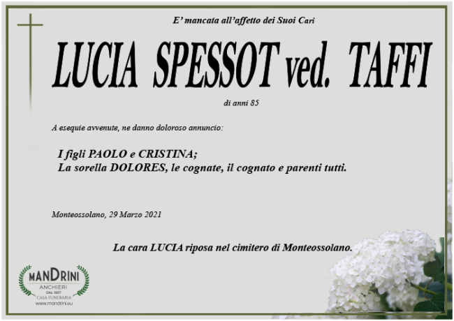 ved taffi funebre SPESSOT LUCIA 1