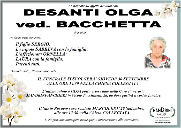 Desanti Olga ved. Bacchetta