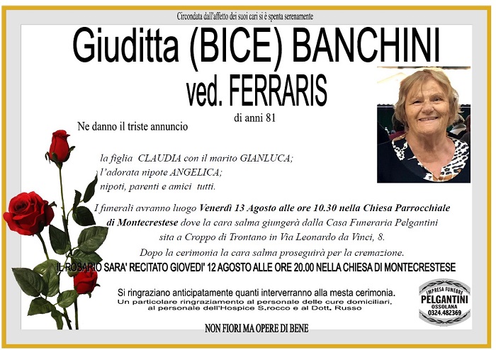 Giuditta Bice Banchini ved. Ferraris