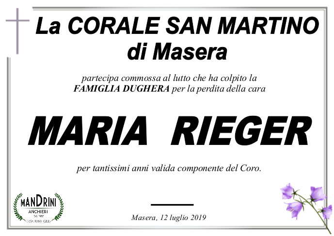 PARTECIPAZIONI CORALE SAN MARTINO PER RIEGER