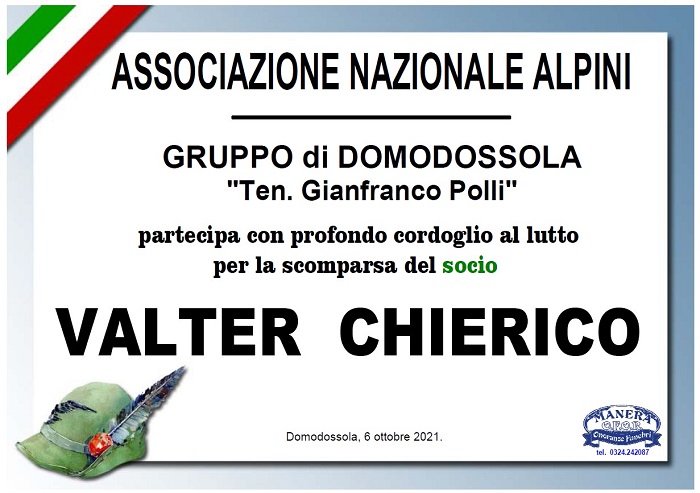 Partecipazione Alpini Domodossola per Valter Chierico