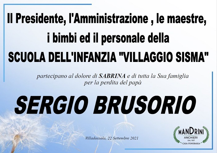 Partecipazione Scuola dellinfanzia Villaggio Sisma per Sergio Brusorio