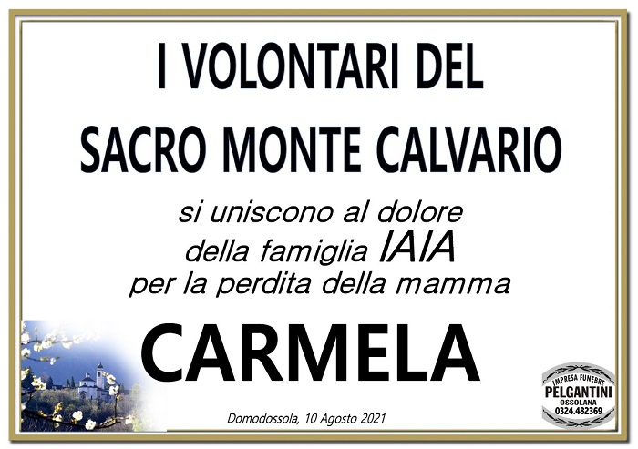 Partecipazione Volontari Sacro Monte Calvario per Carmela Quartulli