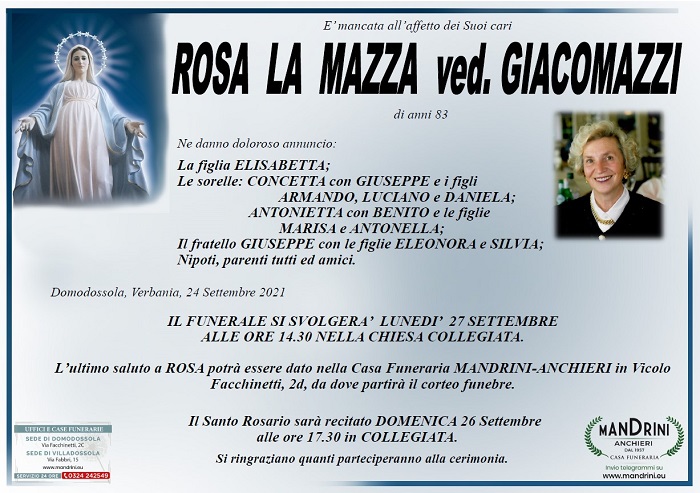 Rosa La Mazza ved. Giacomazzi
