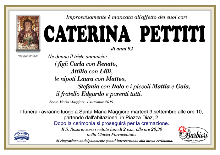 annuncio Caterina Pettiti