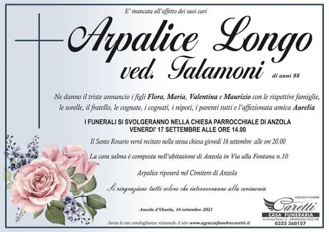 Arpalice Longo ved. Talamoni