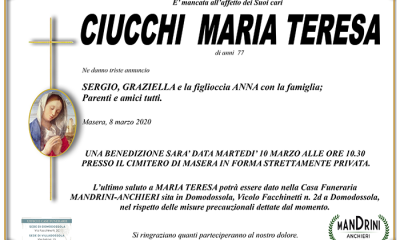 FUNEBRE CIUCCHI MARIA TERESA