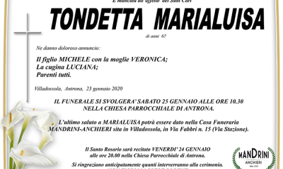 FUNEBRE TONDETTA MARIALUISA