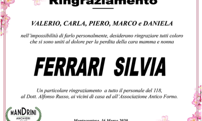 RINGRAZIAMENTO PER silvia FERRARI SILVIA