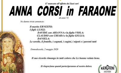 funebre ANNA CORSI in FARAONE
