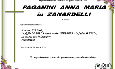 funebre PAGANINI ANNA MARIA