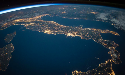 italia spazio notte luci