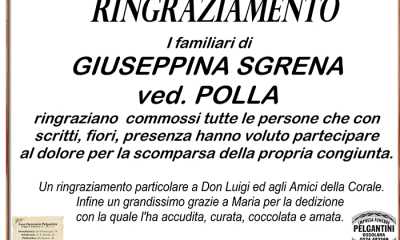 ringraziamento giuseppina sgrena