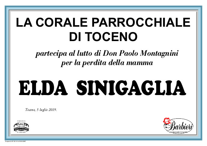 CORALE PARROCCHIALE DI TOCENO Sinigaglia