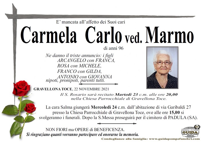 Carmela Carlo ved. Marmo