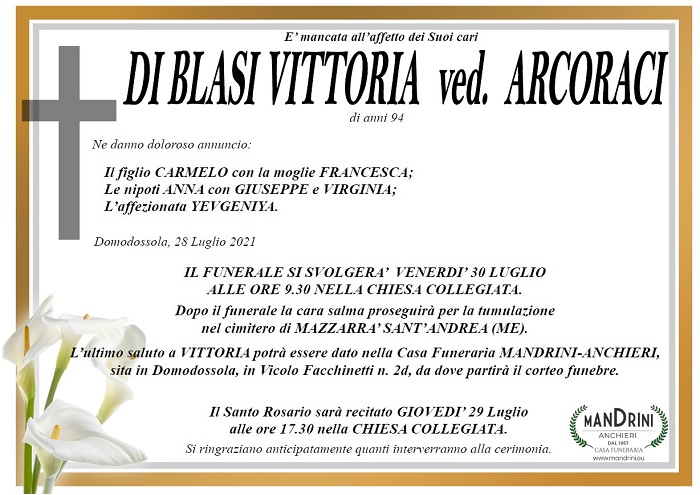 Di Blasi Vittoria ved. Arcoraci