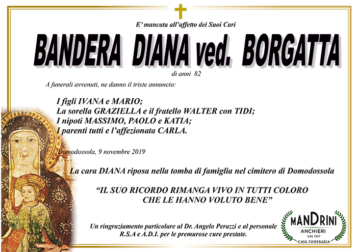 FUNEBRE AVVENUTI BANDERA DIANA