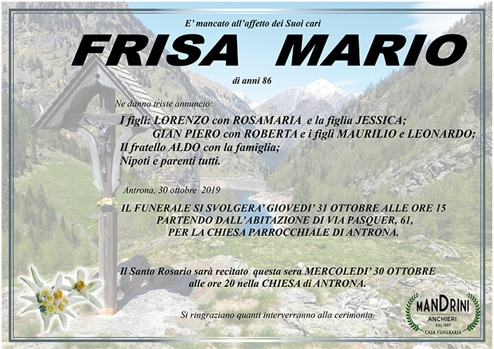 FUNEBRE FRISA mario