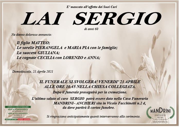 FUNEBRE LAI SERGIO