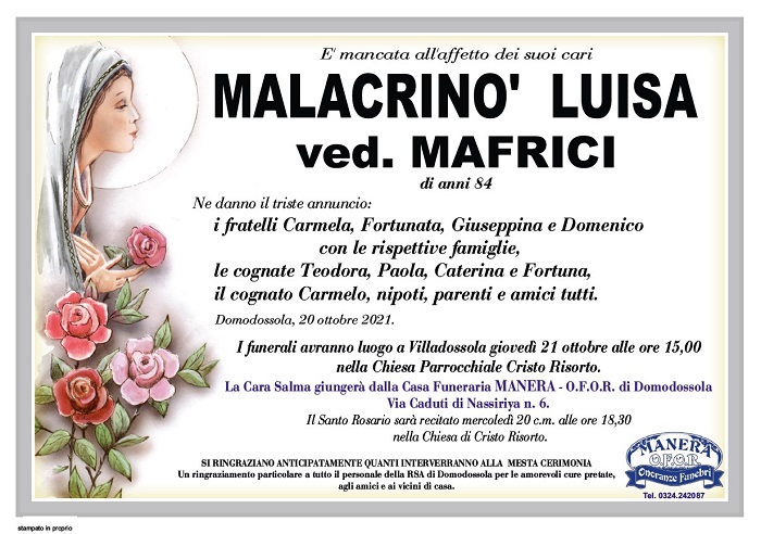 Malacrino Luisa ved. Mafrici