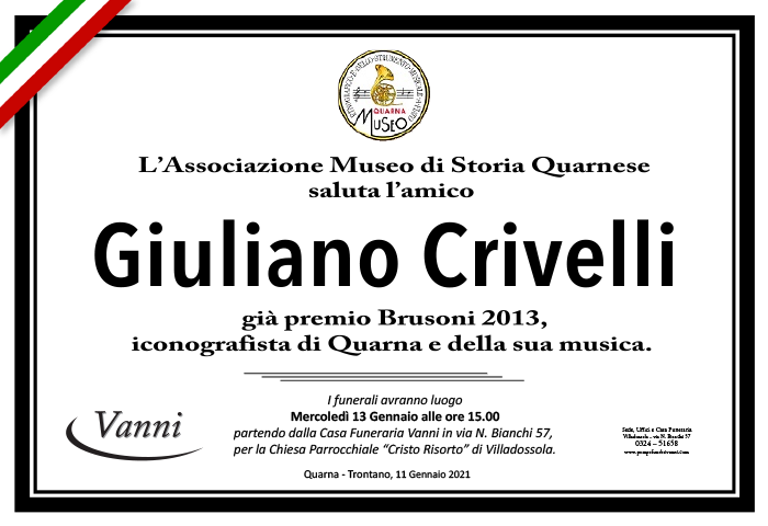 Partecipazione mod. Tricolore Ass. Quarna Museo