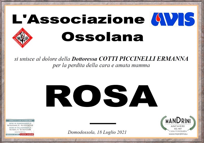 Partecipazioni Associazione Avis ossolana per Rosa Cara