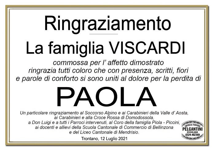 Ringraziamenti per PAOLA VISCARDI2