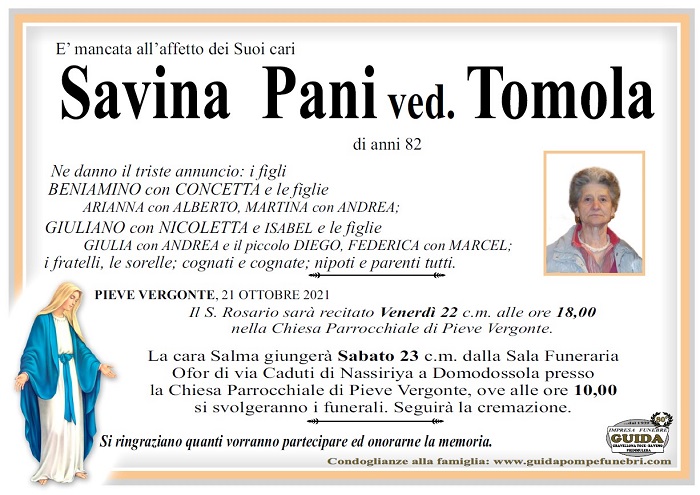 Savina Pani ved. Tomola