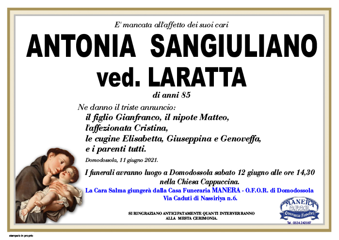 annuncio Sangiuliano Antonia