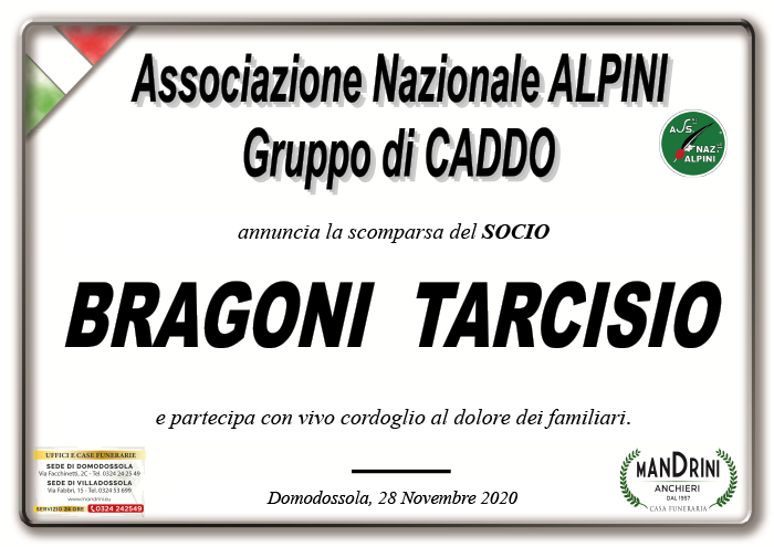 bragoni tarcisio PARTECIPAZIONE GRUPPO ALPINI CADDO PER BRAGONI