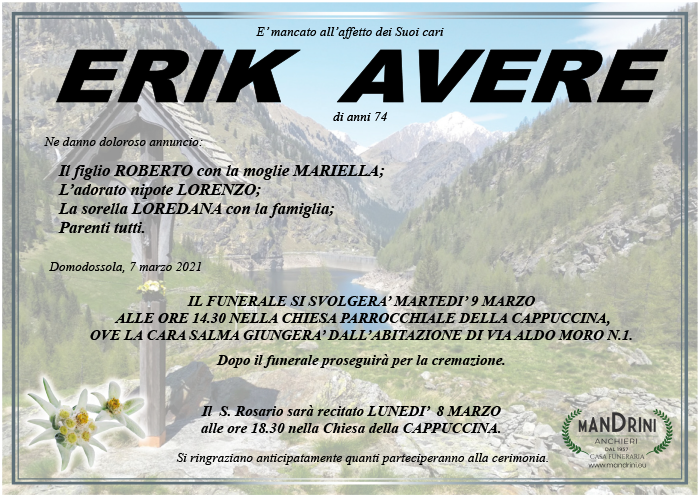 funebre ERIK AVERE