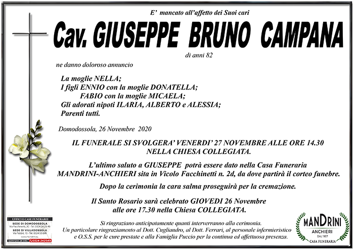 funebre GIUSEPPE BRUNO CAMPANA