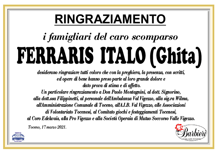 ring. Ferraris Italo